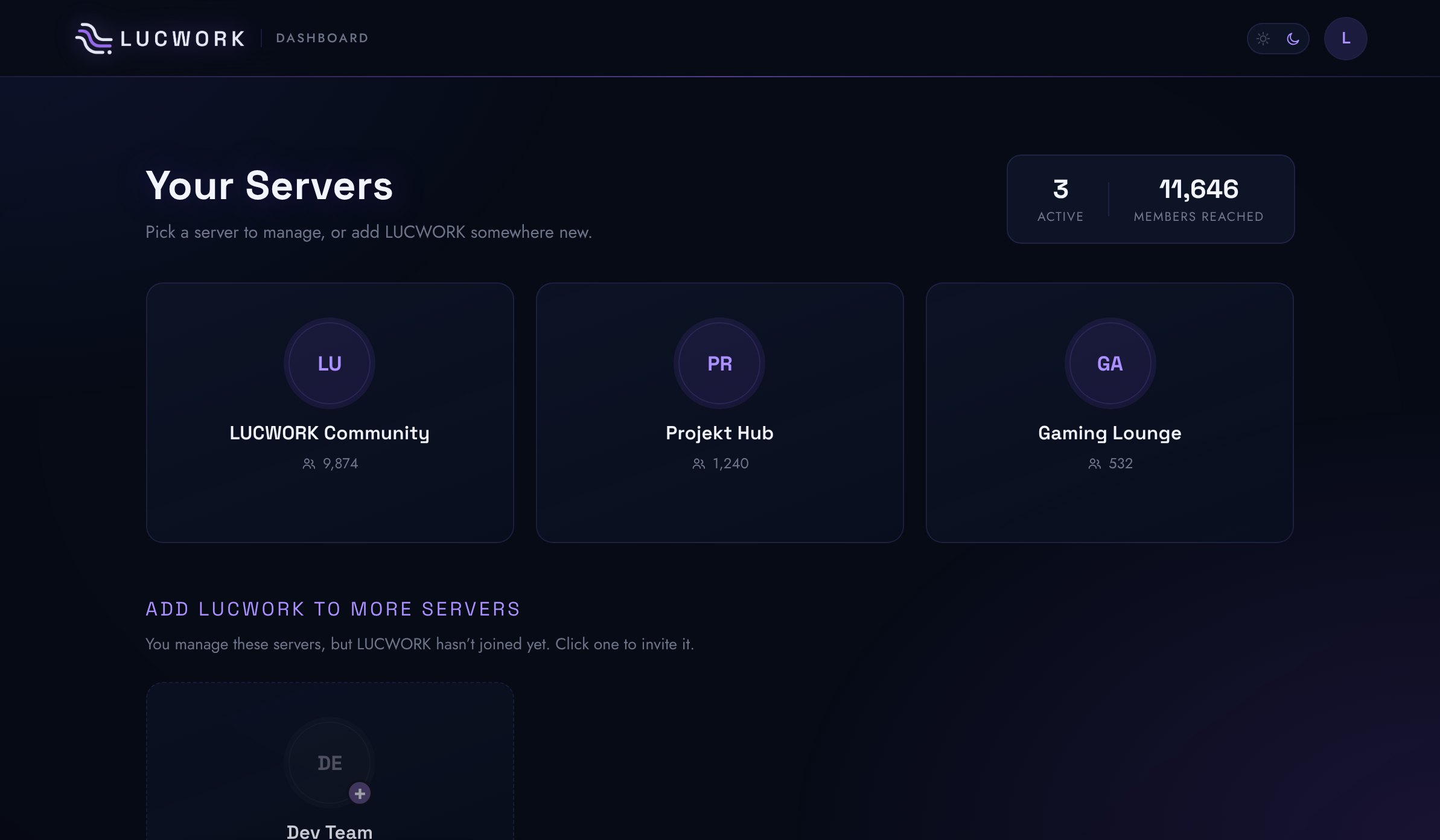 LUCWORK server overview