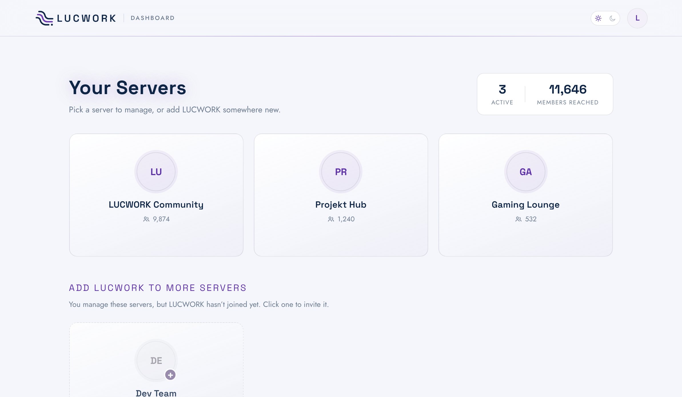 LUCWORK server overview
